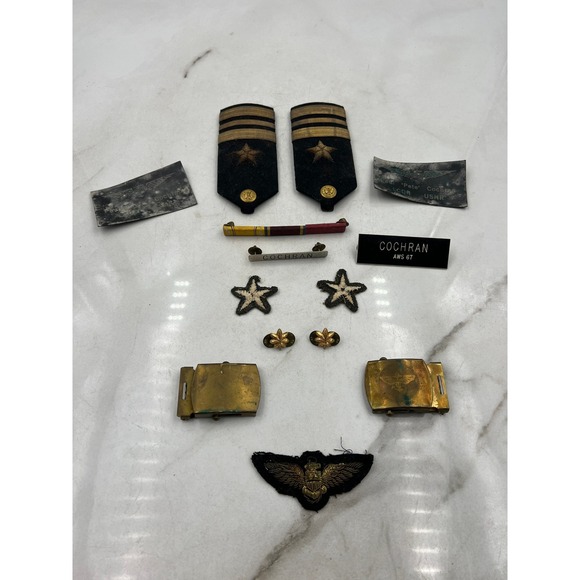 ORIGINAL WWII USN NAVAL AVIATOR PILOT GROUPING DOG TAG WINGS Belt Buckle